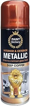 SuperGift.com 200ml Multipurpose Metallic Aerosol Spray Paint Quick Drying Spray For Fast Dry and Excellent Coverage for Metal, Wood, Plastic and More (Copper)