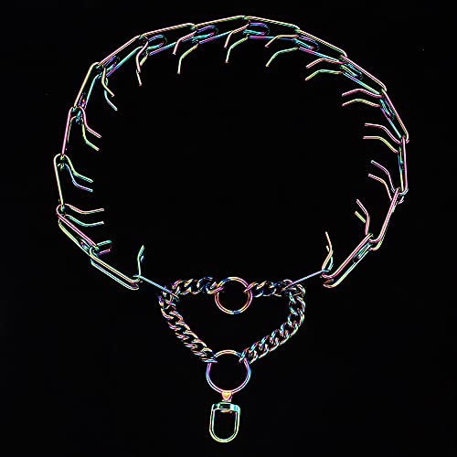 Aiyidi Dog Prong Collar Stainless Steel Metal Chain Dog Pinch Collars Training Collar For Large Medium Small Dogs,Detachable, Adjustable Length 12''- 28'' (Multicolour) #TOP1