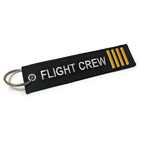 Flight Crew Luggage Tag | Keychain | 4 Gold Stripes | Aviamart® Cover