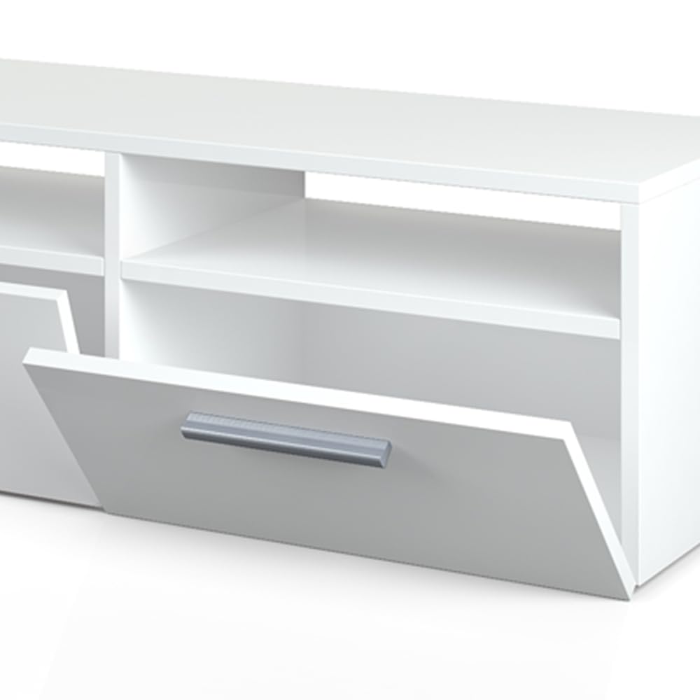 Vicco Mueble bajo para TV Diego, Blanco, 95 x 38 cm | apto como soporte de TV con estantes abiertos