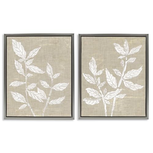 Botanical Textile Floral Pattern, 24 x 30 Inch Canvas in Floater Frame Set