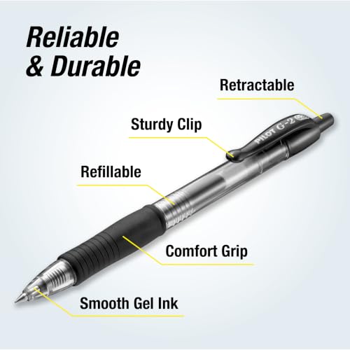 Image of PILOT G2 Premium Refillable & Retractable Rolling Ball Gel Pens, Ultra Fine Point, Black Ink, 12 Count (31277)