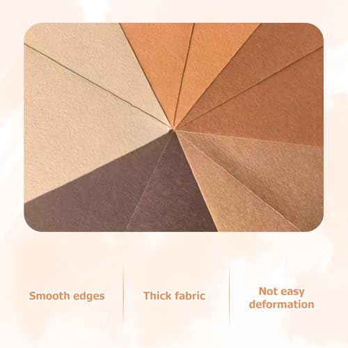 Image of 30Pcs Stiff Felt Sheets, 1mm Thick Felt Fabric Squares for Sewing & DIY | 5 Shades Of Brown Colors Craft Felt, Hard Felt, Thick Felt & Felt Paper for Patchwork, Home Decor & Handmade Projects