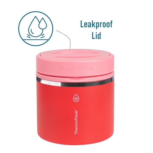 Image of ThermoFlask 20 oz Double Wall Insulated Food Jar, 2-Pack, Raspberry + Candy Pink / Shamrock + Citron