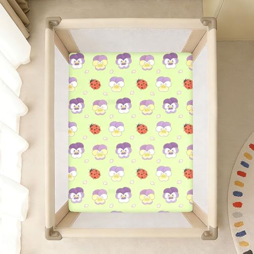 Drap de berceau coton extensible doux anti-plis pour lit bébé animaux et fleurs - 8