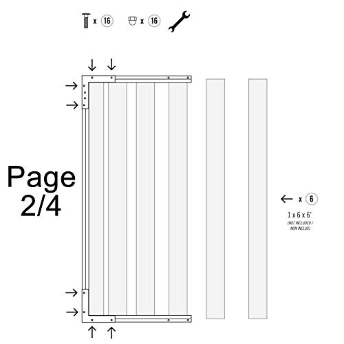 Nuvo Iron Pro6 (Pro 6) Gate Frame, 6 Standard Fence Board Wide X 6’ Long, Black, 6 Foot #TOP4