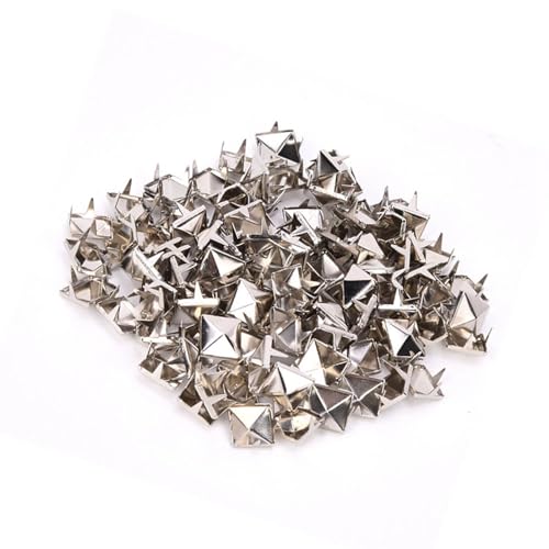 OEBUAFI 100 Remaches Cuadrados de 9 MM Remache de Metal Elegante para Manualidades de Cuero, Accesorios para Bolsas de Bricolaje para Costura de Ropa, Perfecto para Cortavientos y Abrigos de Lana