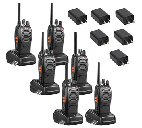 TIDRADIO Radios Walkie Talkies Long Range for Adults,Electronics Rechargeable Two-Way Radio (6 Pack) 16 Channel Handheld with Flashlight for Cruise, Construction, Hiking & Business
