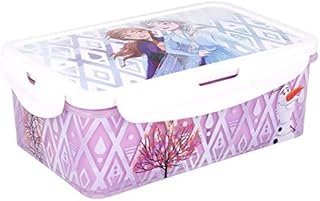 Frozen 2 Kids Rectangular Lunch Bento Food Box Container with Removable Compartments 1190ml Leak Proof, BPA Free