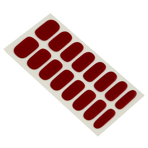 Kit Manicure Unghie Gel Adesive UV - Strisce Gel con Lampada UV, Colore Rosso Vino, Maniko Complet