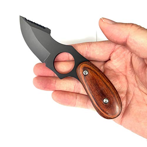Blazing S. 6.3 inch Fixed Blade Hunting Knife I 2.5 inch Blade I with Finger Hole I Outdoor I Camping I Hunting I Skinning Knife (Matte Blade)