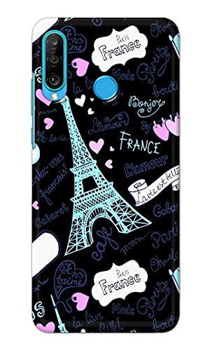 Image of PRINTFIDAA Lovers Famous Place Eiffel Tower in Paris Printed Designer Hard Back Case Cover for Huawei P30 Lite /Nova 4e, Marie-L21BX, MAR-L01A, MAR-L21A, MAR-LX1A -(VS) MVN1003