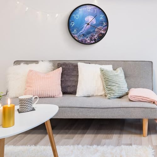 Horloge méduse silencieuse de 25 cm blanche sans tic-tac - 6