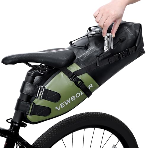 NEWBOLER 自転車サドルバッグ 13L大容量 防水 シートバッグ バイク テールバッグ 軽量 高機能 大型収納バッグ リアバッグ サイクリングバッグ ロードバイク マウンテンバイク クロスバイクなど対応