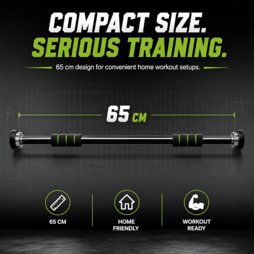 Image of Pull Up Bar for Home Gym | Doorway Chin Up Bar for Strength Training, Upper Body Workout & Fitness Exercise | 65 cm