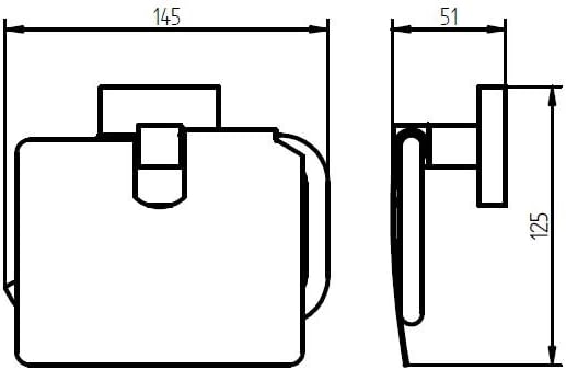 Haceka Toilet roll Holder Mezzo with lid of Chrome, Metal, Silver, 15 x 15 x 9 cm
