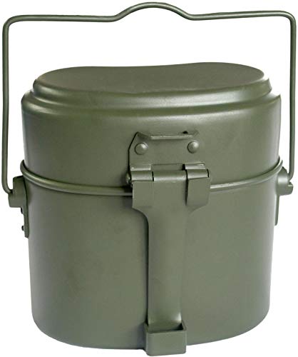 Bundeswehr Essgeschirrset Bund Essbesteck + BW Aluminium Kochgeschirr + Edelstahltasse Farbe Oliv