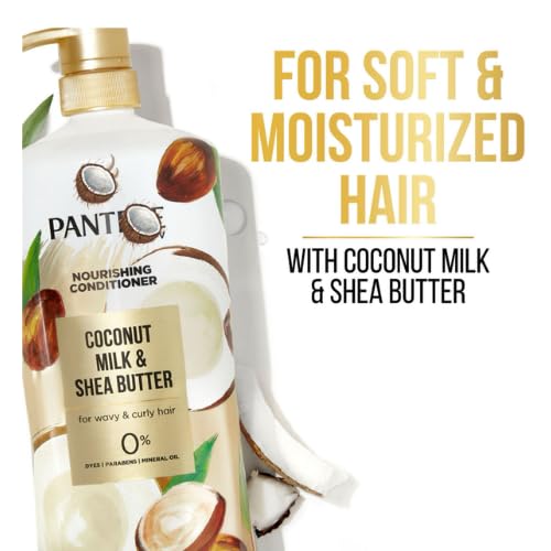 Miniatura 2 de Acondicionador de leche de coco y manteca de karité, 38.2 onzas líquidas, acondicionador de humedad profunda para cabello rizado, ondulado y seco,