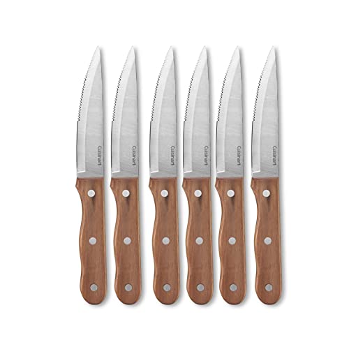 Ensemble de 6 couteaux à steak Cuisinart à triple rivet, en acier inoxydable à haute teneur en carbone (TRC-H6SKC)