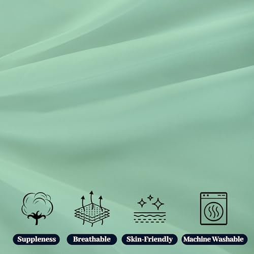HBHLFZ Twin XL Flat Sheet - Ultra Soft Polyester Top Sheet - Hotel Quality Bed Sheets - Comfortable Wrinkle-Free - Easy to Care for - 1 Twin XL Flat Sheet Only(Twin XL,Green)