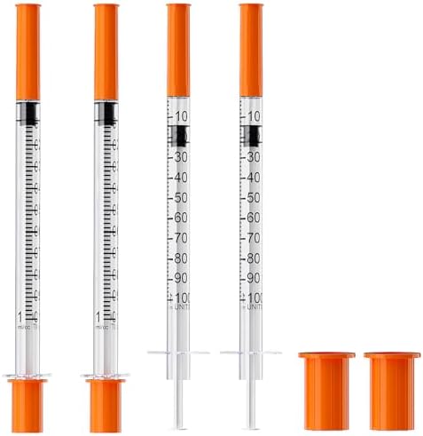 30 Pack U-100 Syringes - 30G 5/16 Inch (8mm) 1ml Disposable Syringes Individual Wrapped