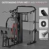 SunHome Multifunction Home Gym Equipment Workout Station, Smith Machine with 138LB Weight Stack, Leg Press, LAT Station for Full Body Training