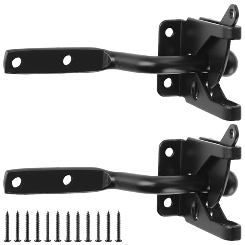 YAYODS 2 Stück Gartentorfalle - Gartentor Riegel - Torriegel Schwarz - Scharniere Gartentor Verriegelung - Tor Verriegelung - Tor Riegel - Türschloss Gartentor - Schloss für Gartentor, Zauntor YAYODS 2 Stück Gartentorfalle - Gartentor Riegel - Torriegel Schwarz - Scharniere Gartentor Verriegelung - Tor Verriegelung - Tor Riegel - Türschloss Gartentor - Schloss für Gartentor, Zauntor