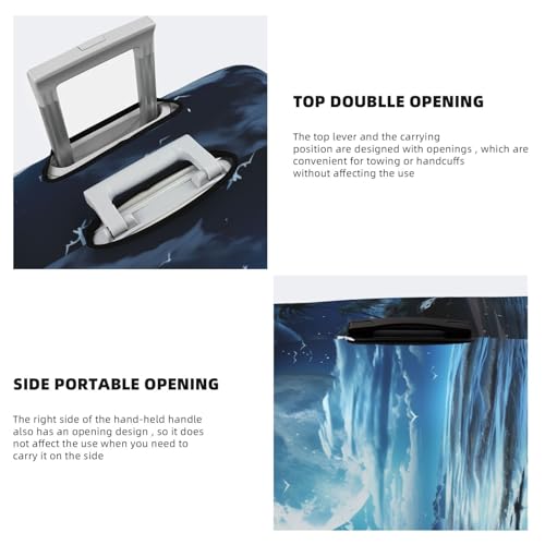 Elastic Travel Luggage Cover for Suitcase Tsa Approved Stretch Scratch-Resistant Suitcase Protector Cover Washable Moon Over Ocean Baggage Covers Fits 18-32 Inch Luggage Case4