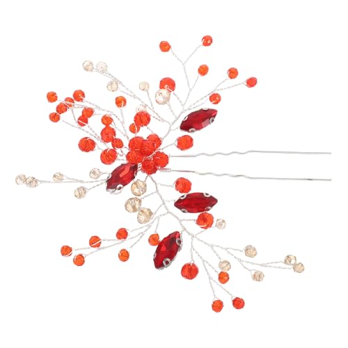 BELLIFFY Épingles à Cheveux de U Rouge pour Mariage, Accessoire Coiffure Chignon Artisanal en Métal, Épingle à Cheveux Française Vintage pour Tenue Sûre...