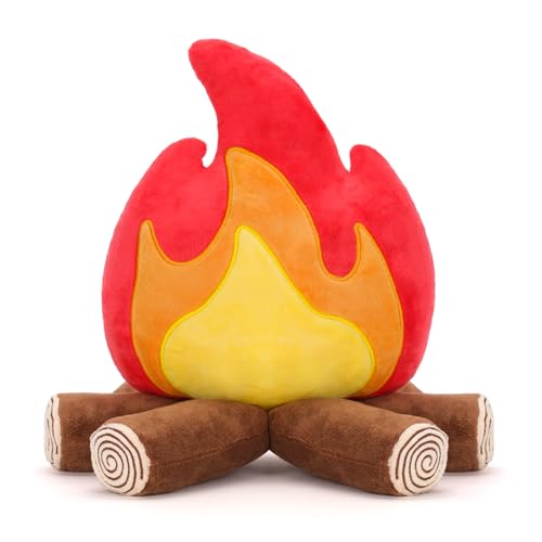 FunisFun Campfire Plush Toys Fake Fire Firewood Plush Pillow for Adults