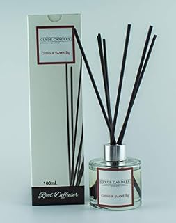 Cassis & Sweet Fig Reed Diffuser - Clyde Candles, Luxury Diffuser Oil with a Set of 7 Fibre Sticks, Best Aroma Scent for Home, Kitchen, Living Room, Bathroom. Fragrance Diffusers set with sticks