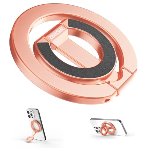 Image of Magnetic Phone Ring Grip for MagSafe Compatible with iPhone Samsung (Gold) | Dual-Sided Magnetic Cell Phone Ring Stand Holder Compatible with iPhone 17 /16 /15 /14 /13 Pro Max Plus, and Magnet Car Mounts