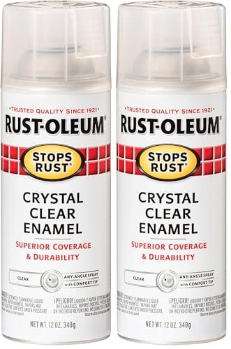 Image of Rust-Oleum 7701830 Stops Rust Spray Paint, 12 oz, Gloss Crystal Clear (Pack of 2)