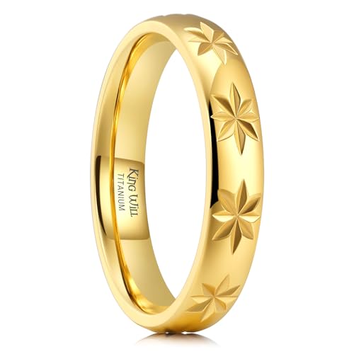 Image of King Will Men's Women's Tungsten Carbide Ring 24k Gold Plated Rose Gold Plated Domed Polished Finish Wedding Band