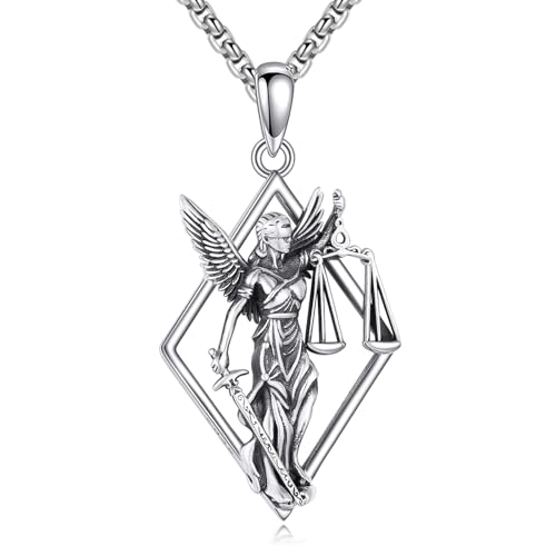 Scales of Justice Necklace Sterling Silver Balance Libra Pendant Justice Jewery Lawyers and Attorneys Themed Gift for Men Women