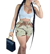 NRTHYE Womens High Waisted Camo Shorts Casual Trendy Short Pants Summer Shorts with Pockets
