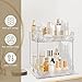 TENDER EPOCH 2-Tier Bathroom Counter Organizer Countertop Storage, Dresser Organizer Vanity Tray for Makeup, Perfume Organizer Cosmetics Skincare Shelf - Clear