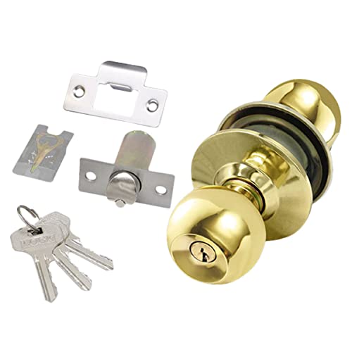 DIYEAH Cerradura De Puerta EsféRica De Acero Inoxidable Con Pomo Redondo Para Puertas Interiores Cerraduras De Interiores Con Bloqueo Seguro Para Hogar
