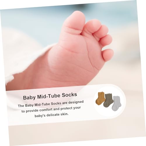 BESPORTBLE 3Pairs Winter Socks Warm Newborn Socks for Months Comfortable Mid Calf Design for Wear S Green3