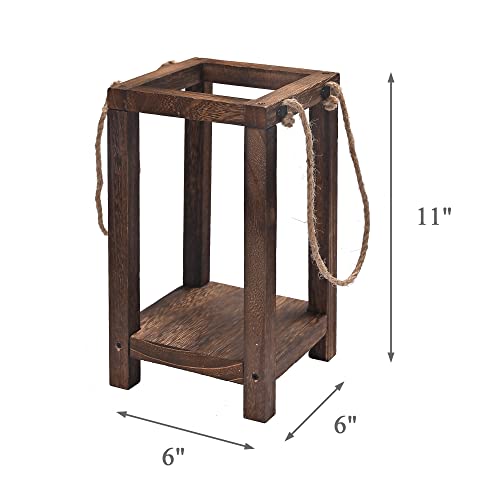 Yorkmills Wedding Lantern Candle Holders For Table Centerpiece Set Of 2, Farmhouse Decor Hanging Wooden Candle Holder For Flameless Candles, Rustic Pillar Candle Lanterns For Wedding Table Decorations #TOP2