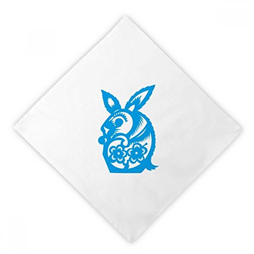 Servilletas de tela reutilizables Año del Conejo, juego de 2 servilletas blancas de cena 2