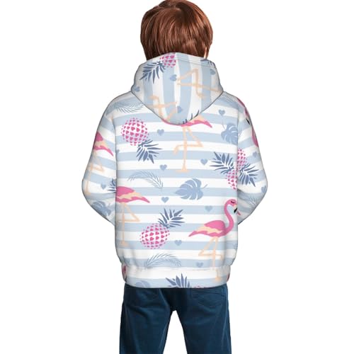 Flamingo and Pineapple Kid Hoodies Boys Sweatshirts Girls Pullover with Pocket4