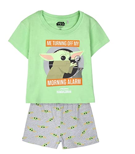 CERDÁ LIFE'S LITTLE MOMENTS Niña de The Mandalorian Algodon 100% de 2 Piezas [ Camiseta + Pantalon Pijama Niño ] -Licencia Oficial Star Wars, Verde Claro, 6 años para Niñas