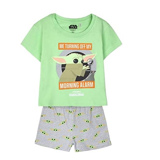 CERDÁ LIFE'S LITTLE MOMENTS Niña de The Mandalorian Algodon 100% de 2 Piezas [ Camiseta + Pantalon Pijama Niño ] -Licencia Oficial Star Wars, Verde Claro, 6 años para Niñas
