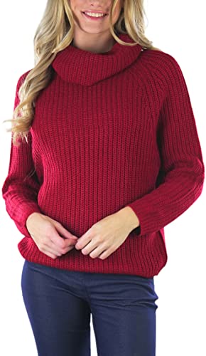 Image of ToBeInStyle Women's Classic Knit Fold Over Turtleneck Pullover