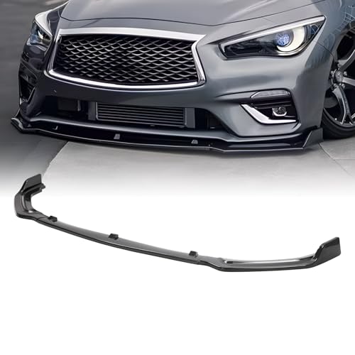JTFF Front Bumper Spoiler Lip Compatible with 2018-2025 Infiniti Q50 Q50L Base Premium Splitter Spoiler Trim Protection, Carbon Fiber Style