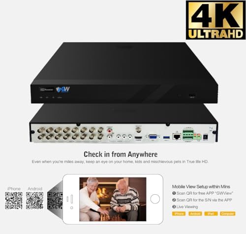 GW Security 16 Channel 8MP 4K 5-in-1 HD-TVI CVI AHD CVBs Hybrid DVR Video Recorder Alone Support Face/Human/Vehicle Smart AI Detections, 4TB Hard Drive (GW4016XVR 4TB) image 4