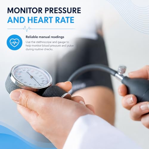 Primacare DS-9195 Classic Series Adult Blood Pressure Kit with D-Ring Cuff, Manual Sphygmomanometer Set for Home, Medical, Nursing & Professional Use