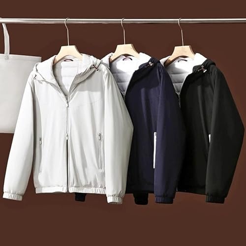 Chaqueta cortavientos impermeable con aislamiento térmico y capucha ajustable 3