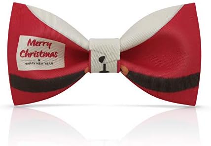 Lanzonia Men's Christmas Bowtie Santa Claus Print Bow Tie for Wedding Party Holiday Graduations Ball